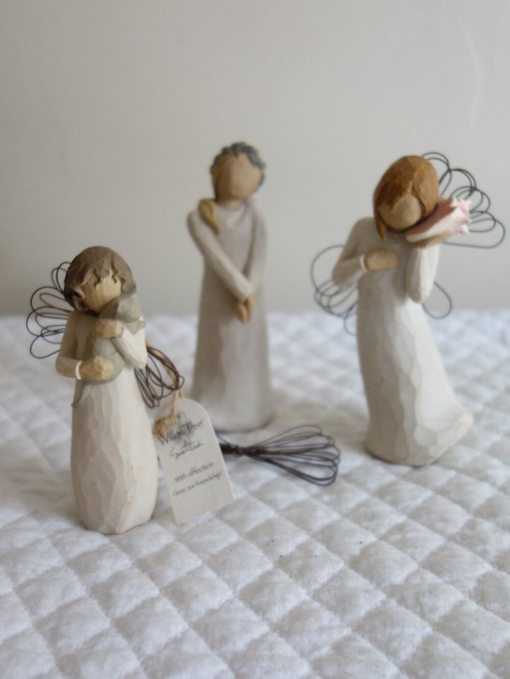 Lot of 3 WILLOW TREE / DEMACO Angel Figurines Celebrate, With Affection, Thinkin